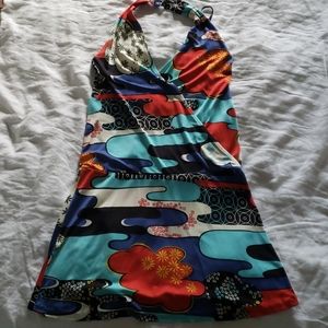 Vivienne Tam 100% Jersey silk Asian halter dress